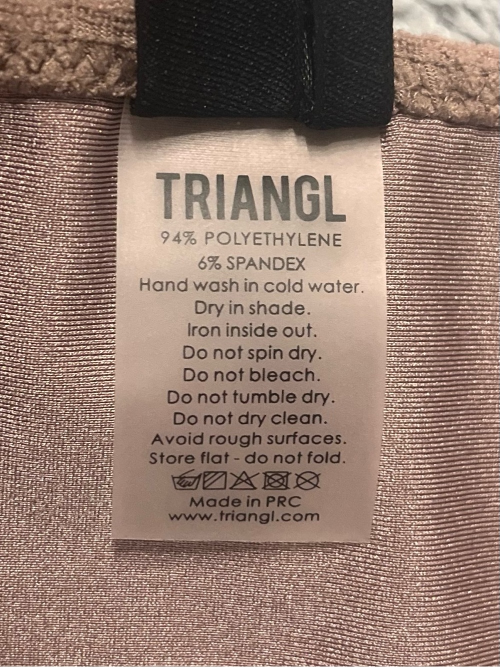 TRIANGL Vinca Mauve Checkered Terry Cloth Triangle String Bikini Bottom Size L - Picture 8 of 9